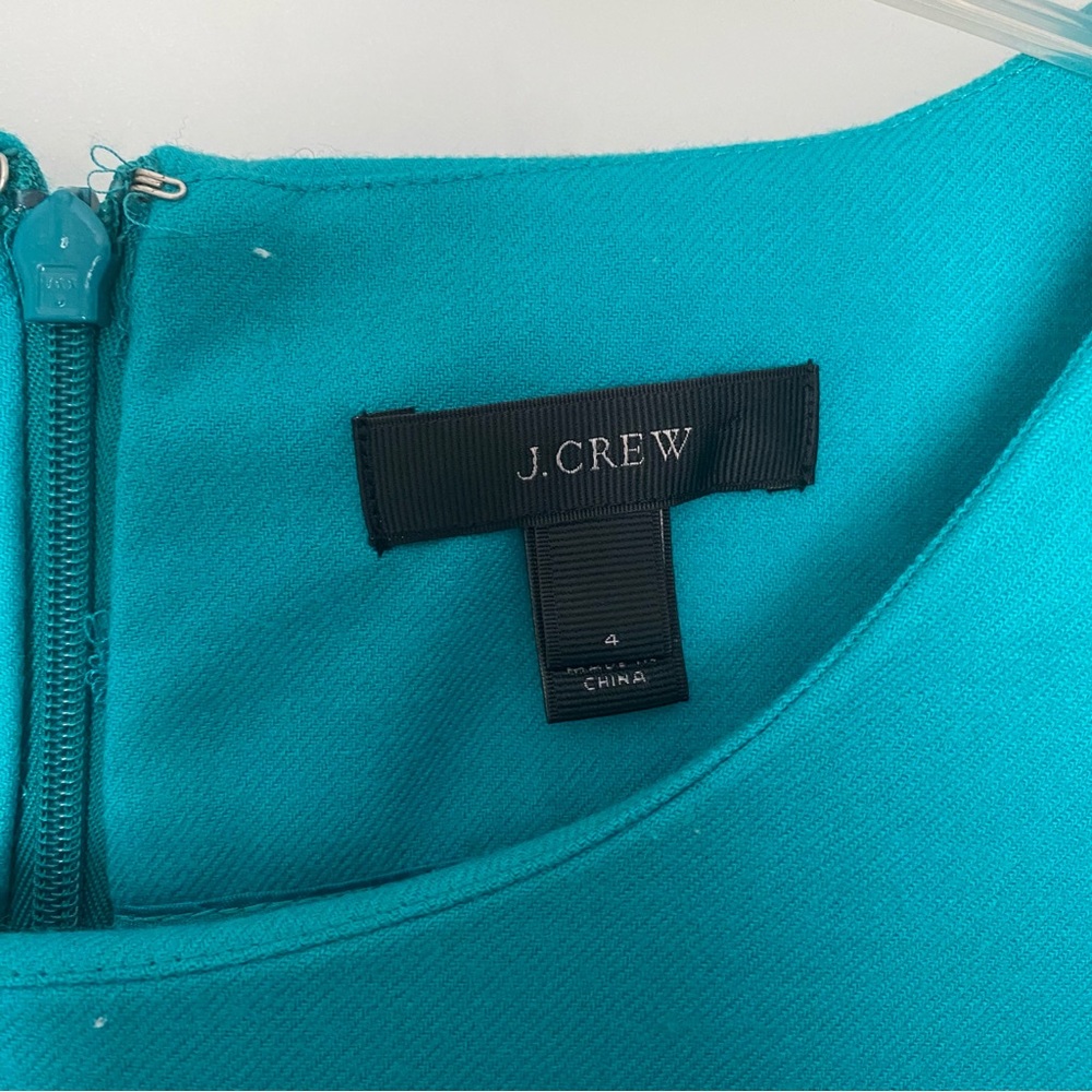 J. Crew teal shift dress career has pockets 3/4 sleeve size 4 - Picture 9 of 9